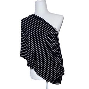 BooHoo Maternity Breastfeeding Coverup Black and White Striped o/s